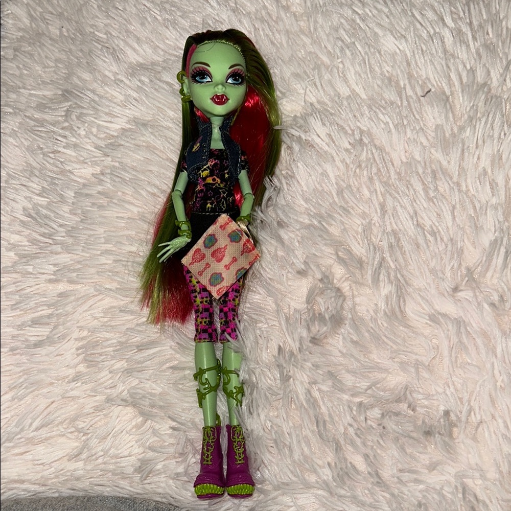 Monster High Doll with Green and Pink Highlights